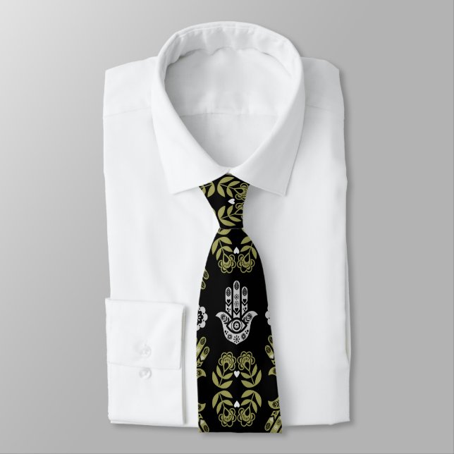 Hamsa Hand Protection Art Tie (Tied)