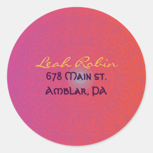 HAMSA HAND Red Orange Return Address Sticker