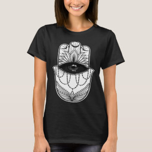 Hamsa Hand Yogi Hand Hams Amulet Good Luck Charm B T-Shirt