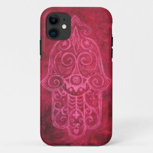 Hamsa in Magenta iPhone 11 Case