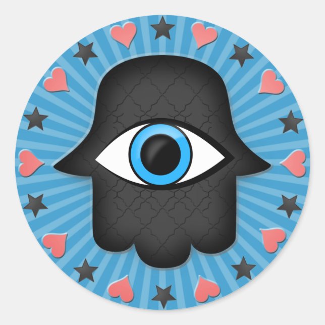 hamsa khamsa Eye in hand of the goddess Classic Round Sticker (Front)