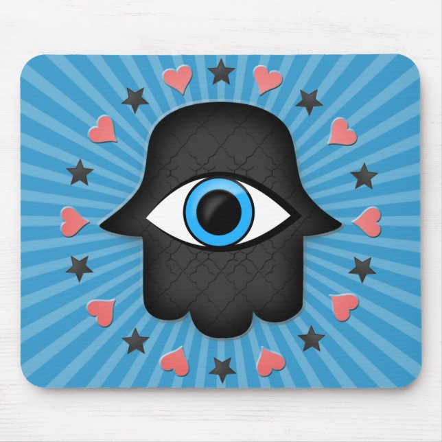 hamsa khamsa Eye in hand of the goddess Mouse Pad (Front)