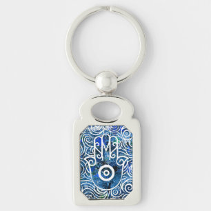 Hamsa Swirls Key Ring