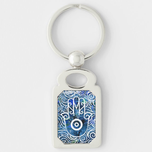 Hamsa Swirls Key Ring (Front)