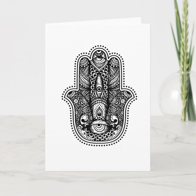 Hamsa The Hand of the Goddess Card (Front)
