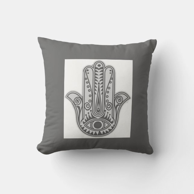 Hamsa Throw Pillow (Front)