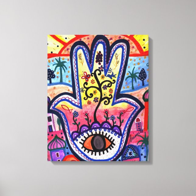 HAMSA Tree of  Life by Prisarts Canvas Print (Front)