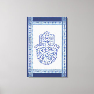 hamsa*tunis*morocco*henna*blue canvas print