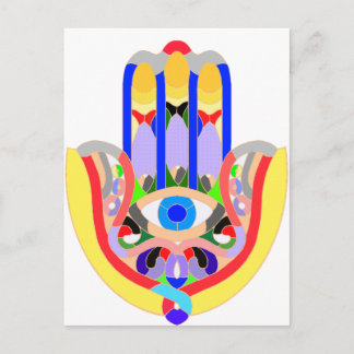 Hamsa - very colourful postcard