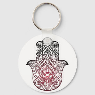 Hamsa with boho pattern key ring