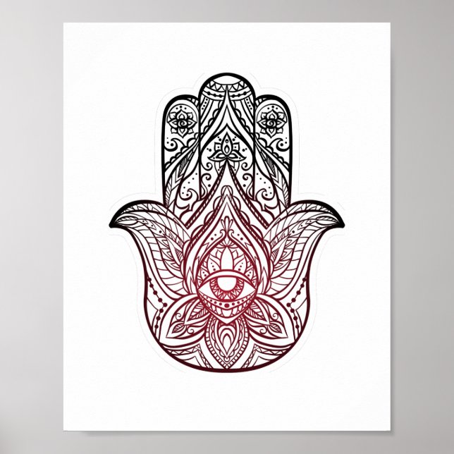 Hamsa with boho pattern  poster (Front)