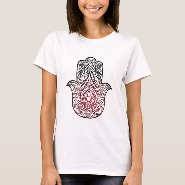 Hamsa with boho pattern  T-Shirt (Front)