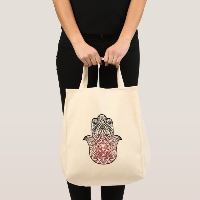 Hamsa with boho pattern  tote bag (Front (Product))