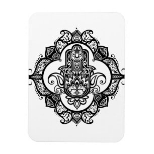 Hamsa With Ethnic Ornaments Doodle Magnet