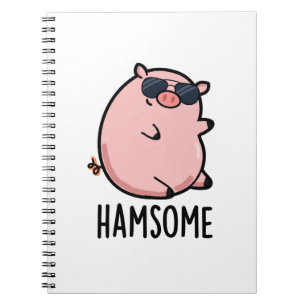 Hamsome Funny Pig Pun Notebook
