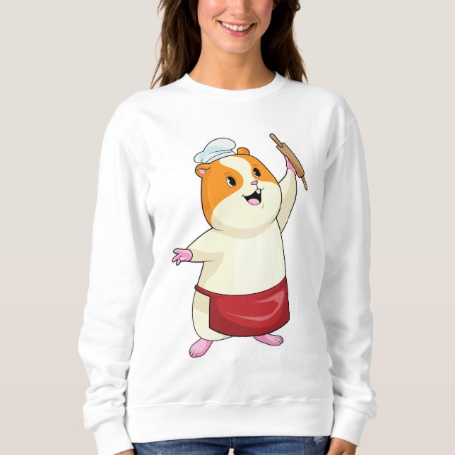 Hamster as Baker with Rolling pin Sweatshirt (Front)