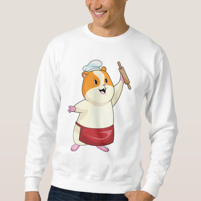 Hamster as Baker with Rolling pin Sweatshirt (Front)