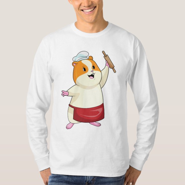 Hamster as Baker with Rolling pin T-Shirt (Front)