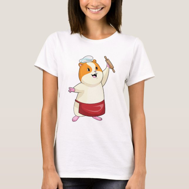 Hamster as Baker with Rolling pin T-Shirt (Front)
