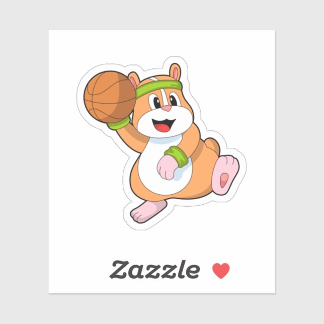 Hamster as Basketball player with Basketball (Sheet)