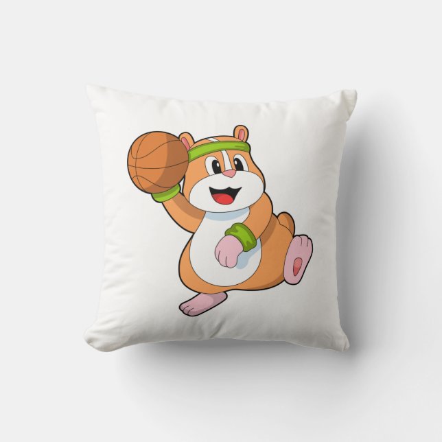 Hamster as Basketball player with Basketball Cushion (Front)