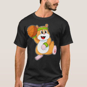 Hamster as Basketball player with Basketball T-Shirt