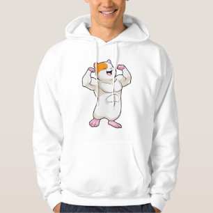 Hamster as Bodybuilder with big Muscles Hoodie