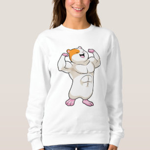 Hamster as Bodybuilder with big Muscles Sweatshirt