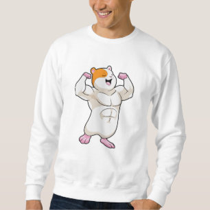 Hamster as Bodybuilder with big Muscles Sweatshirt