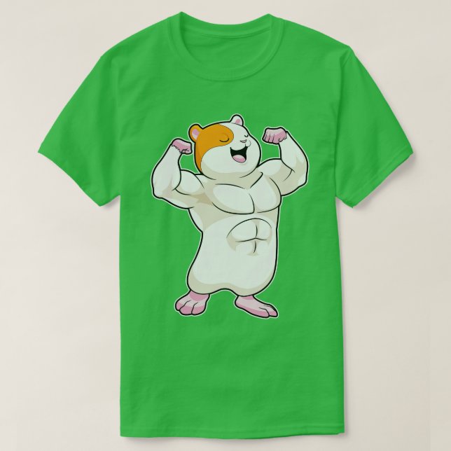 Hamster As Bodybuilder With Big Muscles  T-Shirt (Design Front)