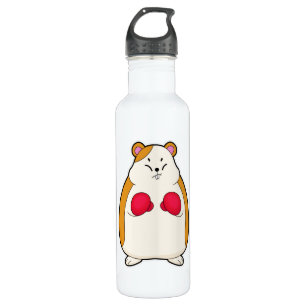 Hamster as Boxer with Boxing gloves 710 Ml Water Bottle