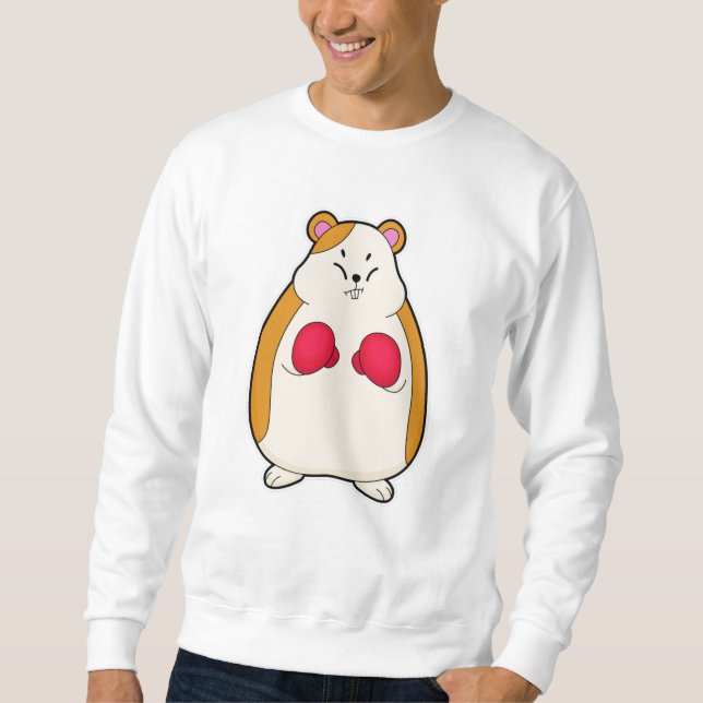 Hamster as Boxer with Boxing gloves Sweatshirt (Front)