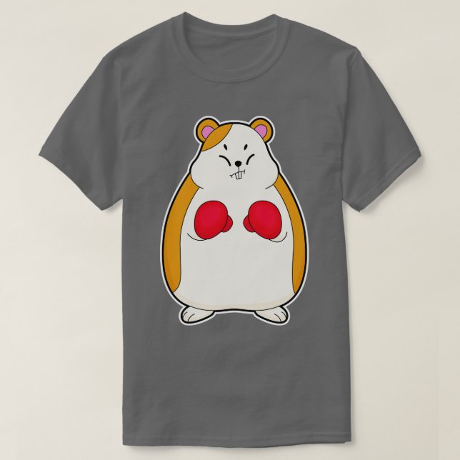 Hamster As Boxer With Boxing Gloves  T-Shirt (Design Front)