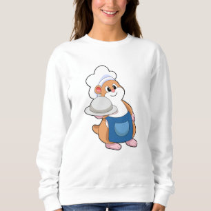 Hamster as Cook with Platter Sweatshirt
