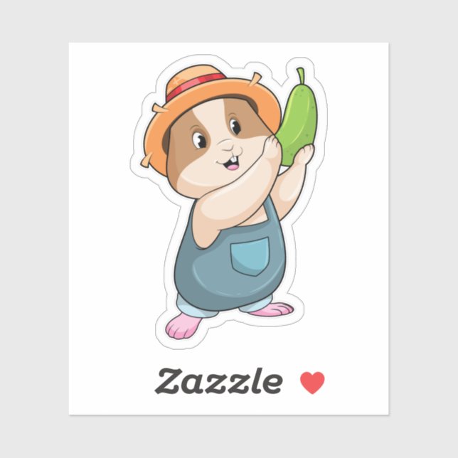 Hamster as Farmer with Zucchini (Sheet)