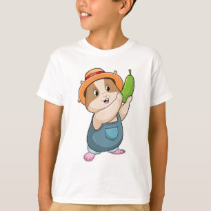 Hamster as Farmer with Zucchini T-Shirt