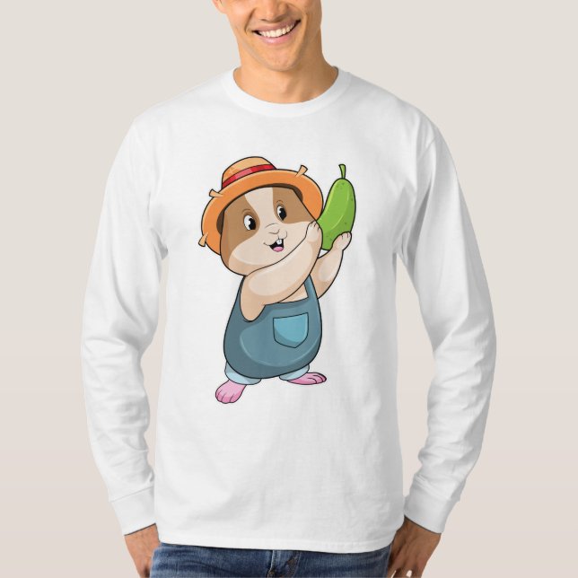 Hamster as Farmer with Zucchini T-Shirt (Front)