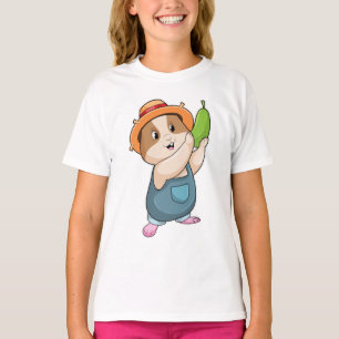 Hamster as Farmer with Zucchini T-Shirt
