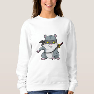 Hamster as Ninja at Martial arts with Sword Sweatshirt