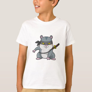 Hamster as Ninja at Martial arts with Sword T-Shirt