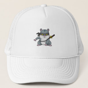 Hamster as Ninja at Martial arts with Sword Trucker Hat