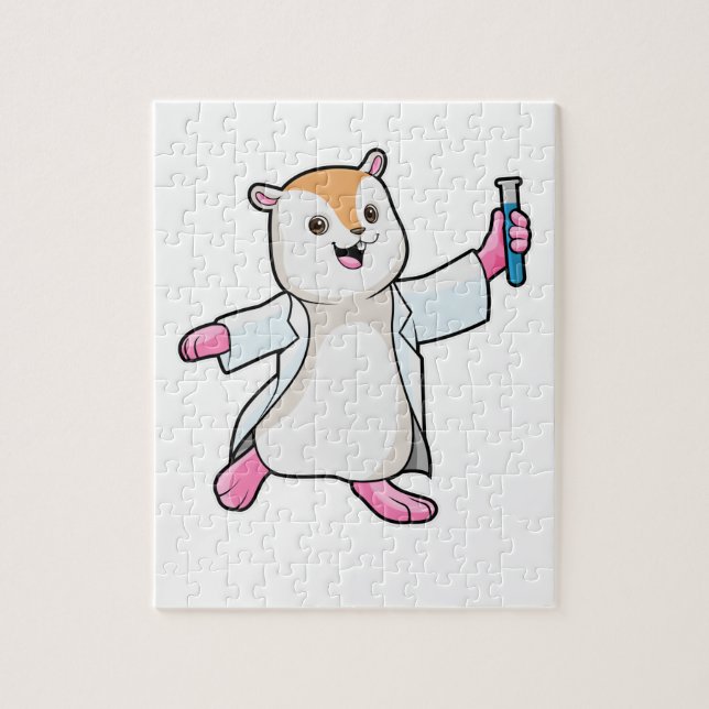 Hamster as Scientist with Test tube Jigsaw Puzzle (Vertical)