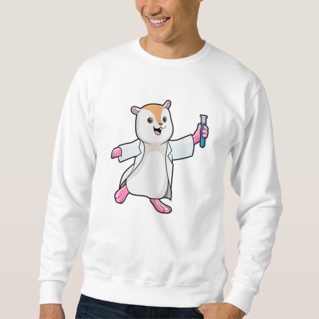 Hamster as Scientist with Test tube Sweatshirt (Front)