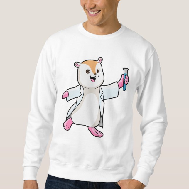 Hamster as Scientist with Test tube Sweatshirt (Front)