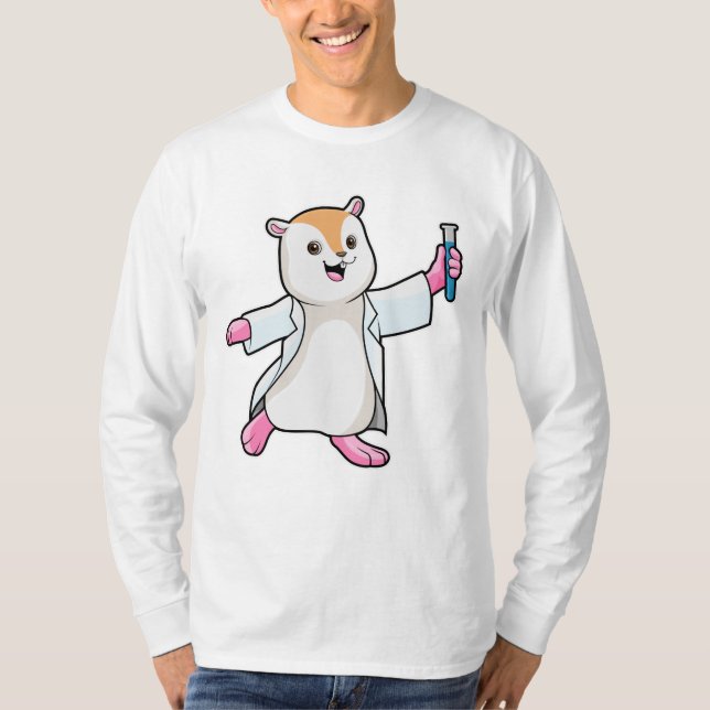 Hamster as Scientist with Test tube T-Shirt (Front)