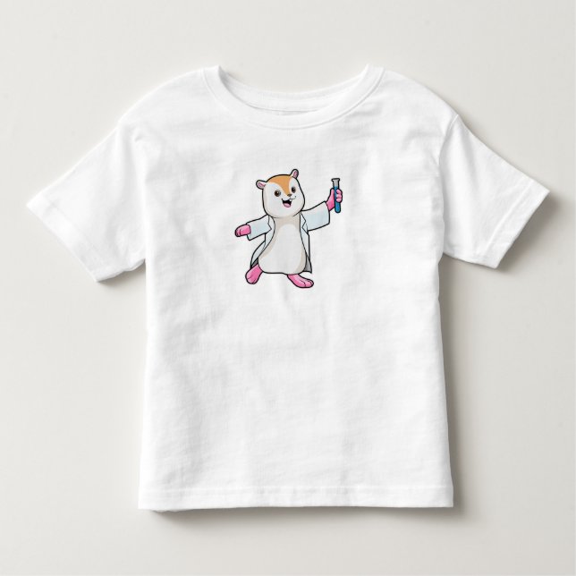 Hamster as Scientist with Test tube Toddler T-Shirt (Front)