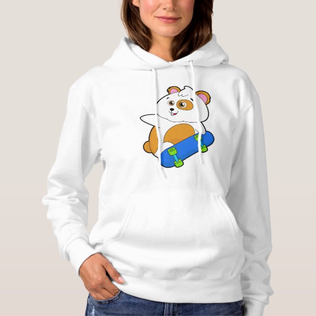 Hamster as Skater with Skateboard Hoodie (Front)