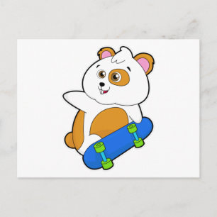 Hamster as Skater with Skateboard Postcard