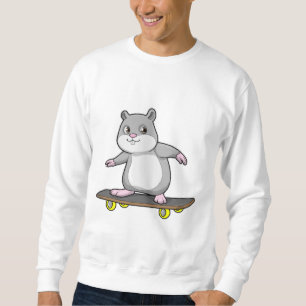 Hamster as Skater with Skateboard Sweatshirt