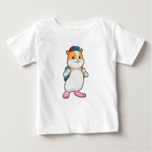Hamster as Student with Backpack & Cap Baby T-Shirt